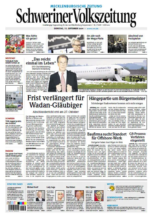 Schweriner Volkszeitung 15.09.2009