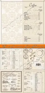 Coffee menu for restaurant cafe bar coffeehouse vector