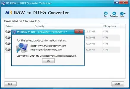 M3 RAW to FAT32 / NTFS Converter 3.7