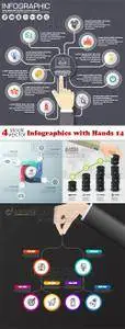 Vectors - Infographics with Hands 14