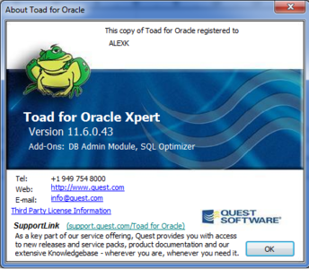 Quest Toad DBA Suite for Oracle (64bit) 11.6 Commercial