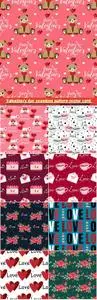 Valentine's day seamless pattern vector card