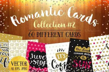 CreativeMarket - 60 Romantic Wedding Cards Set #2