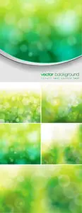 Green Nature Bokeh Backgrounds Vector
