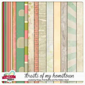 Scrap Kit: Streets Of My Hometown & 3 Flowers Clusters