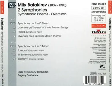 Evgeny Svetlanov, USSR Symphony Orchestra - Mily Balakirev: 2 Symphonies, Symphonic Poems, Overtures (1997)