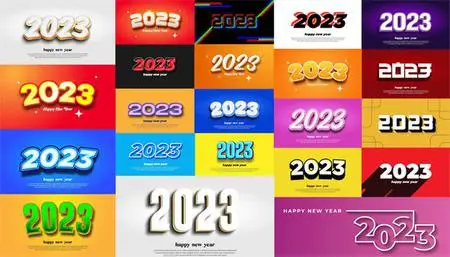 Happy New Year 2023 - 20+ Creative Vector Backgrounds Templates