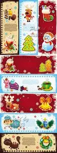Funny Christmas Banners Vector