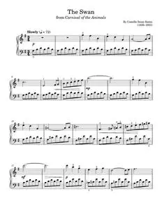 The Swan - Camille Saint Saens (Easy Piano)