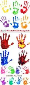 Vectors - Colorful Paint Handprints