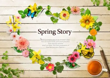 PSD template - Flower Heart