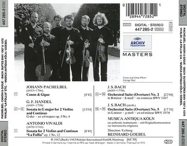 Musica Antiqua Köln - Pachelbel - Canon & Gigue; Bach, Handel, Vivaldi (1983, CD reissue/remaster 1995)