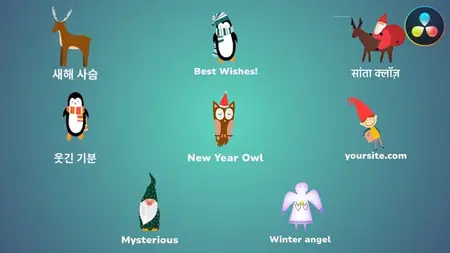 Christmas Characters Icons And Titles for DaVinci Resolve 55761739