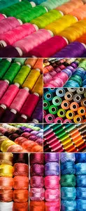 Stock Photo - Multicolored Sewing Threads