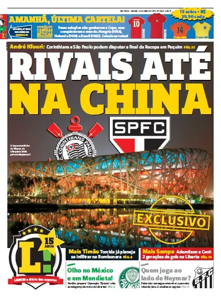 Jornal Lance em PDF, Sabado, 20 de Abril de 2013 São Paulo