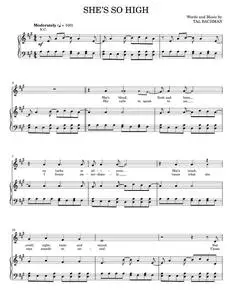 She's So High - Tal Bachman (Piano-Vocal-Guitar)