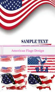 Vector American Flags Design qBee