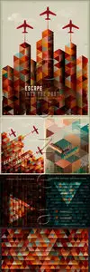 Vector - Retro backgrounds with plane