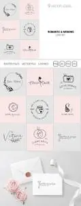 Romantic & Wedding Logo Set Collection