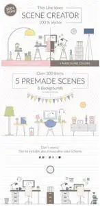 CreativeMarket - Vector Thin Line Scene Creator