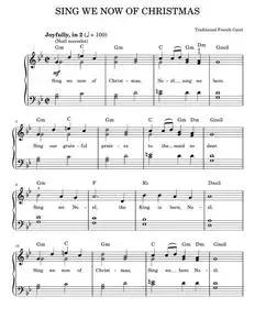 Sing We Now Of Christmas - Traditional Spiritual (Easy Piano)