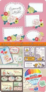 Scrap kit and backgrounds flowers vector