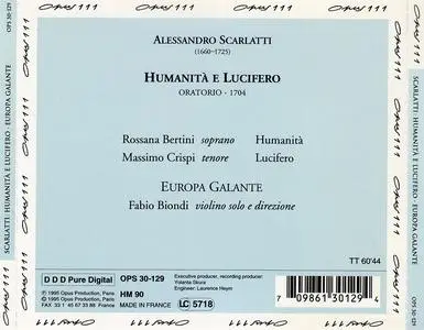 Fabio Biondi, Europa Galante - Alessandro Scarlatti: Humanita e Lucifero (1995)