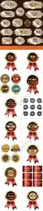 Premium quality golden labels vector 2