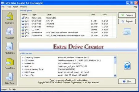 WinTools.net Professional ver. 7.7.1 and Extra Drive Creator Professional v6.6