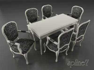 3D model of furniture is in Eclectic style