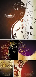 Flower Golden Ornaments Vector