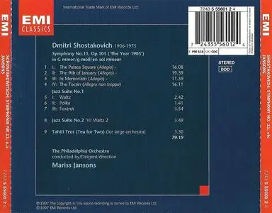 Mariss Jansons, The Philadelphia Orchestra - Dmitri Shostakovich: Symphony No. 11 "1905" (1997)