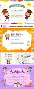 Vectors - Certificate Templates with Kids 16