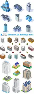 Vectors - Different 3D Buildings Set 2
