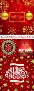 Vectors - Red Christmas Backgrounds Set 15