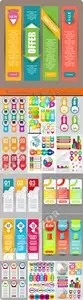 Commercial banners tags infographics design elements vector