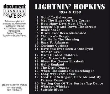 Lightnin Hopkins - Document Records Private Issue 1954 and 1959 (1998)