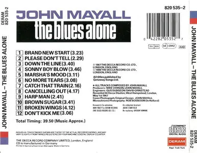 John Mayall - The Blues Alone (1967) [1988, Deram, 820 535-2]