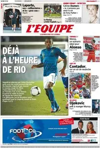 L'Equipe Edition du Lundi 10 Septembre 2012
