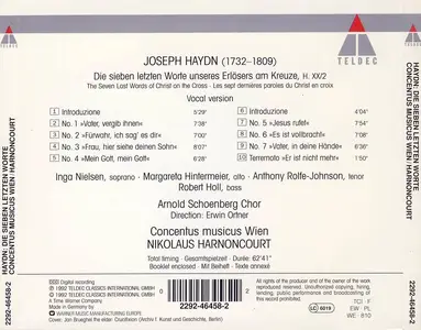 Nikolaus Harnoncourt, Concentus Musicus Wien - Joseph Haydn: Die Sieben Letzten Worte unseres Erlösers am Kreuze (1992)