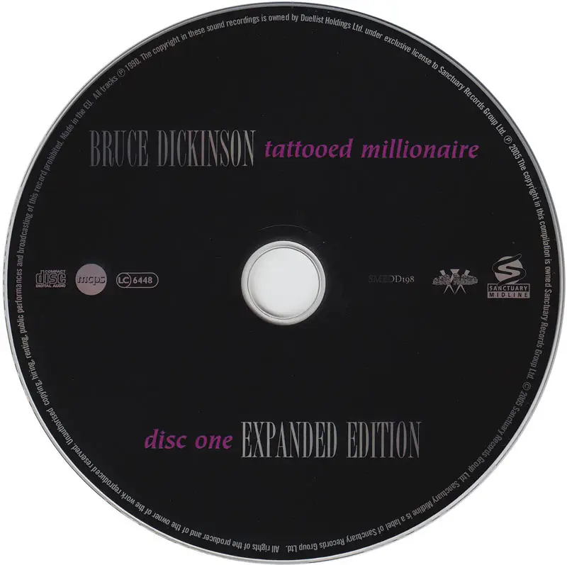 Bruce Dickinson - Tattooed Millionaire (1990) [2CD, Expanded Edition ...