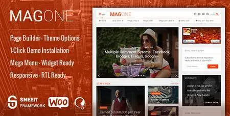 ThemeForest - MagOne v4.8.4.9 ­ Responsive Magazine & News WordPress Theme - 14342350