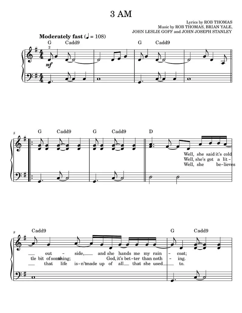 3 AM Matchbox 20, Matchbox Twenty (Easy Piano) / AvaxHome