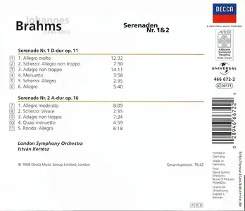 London Symphony Orchestra, István Kertész - Brahms: Serenades No. 1 & 2 (2007)