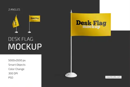 EE - Desk Flag Mockup Set 74GZ3B3