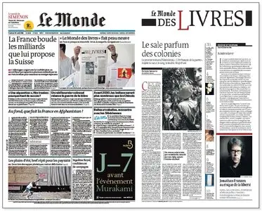 Le Monde et Le Monde des Livres du vendredi 19 aout 2011