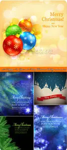 2013 Happy New Year and Merry Christmas holiday vector backgrounds set 23