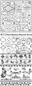 Vectors - Floral Borders Elements Set 54