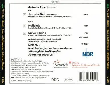 Johannes Moesus - Antonio Rosetti: Jesus in Gethsemane; Halleluja; Salve Regina (2008) 2 CDs