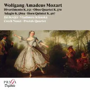 Czech Nonet, Prazak Quartet - Wolfgang Amadeus Mozart: Divertimento, K. 251, Oboe Quartet, Horn Quintet, K. 407 (1995/2022)